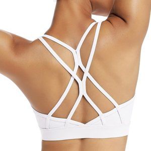 RUNNING GIRL Strappy Sports Bra for Women Sexy Crisscross Back Light Support